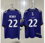 Men's Baltimore Ravens #22 Derrick Henry Purple 2026 Alternate Vapor Limited Football Stitched Jersey