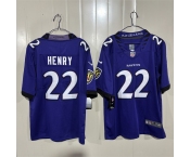 Men's Baltimore Ravens #22 Derrick Henry Purple 2026 Alternate Vapor Limited Football Stitched Jersey