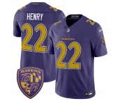 Men's Baltimore Ravens #22 Derrick Henry Purple 2026 F.U.S.E. Alternate Vapor Limited Football Stitched Jersey