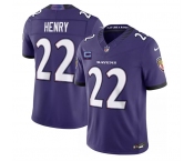 Men's Baltimore Ravens #22 Derrick Henry Purple 2026 With 1-Star C Patch F.U.S.E. Vapor Limited Football Stitched Jersey