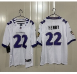 Men's Baltimore Ravens #22 Derrick Henry White 2026 Alternate Vapor Limited Football Stitched Jersey