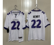 Men's Baltimore Ravens #22 Derrick Henry White 2026 Alternate Vapor Limited Football Stitched Jersey