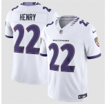 Men's Baltimore Ravens #22 Derrick Henry White 2026 F.U.S.E. Vapor Stitched Limited Football Jersey
