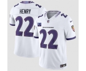 Men's Baltimore Ravens #22 Derrick Henry White 2026 With 1-Star C Patch F.U.S.E. Vapor Limited Football Stitched Jersey