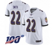 Men's Baltimore Ravens #22 Jimmy Smith White Vapor Untouchable Limited Player 100th Season Football Jersey