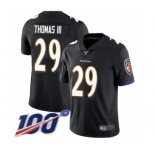 Men's Baltimore Ravens #29 Earl Thomas III Black Alternate Vapor Untouchable Limited Player 100th Season Football Jersey