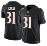 Men's Baltimore Ravens #31 Dalvin Cook Black 2024 F.U.S.E. Vapor Limited Football Stitched Jersey