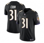 Men's Baltimore Ravens #31 Dalvin Cook Black Vapor Limited Football Stitched Jersey