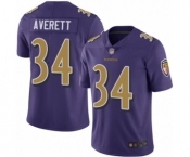 Men's Baltimore Ravens #34 Anthony Averett Limited Purple Rush Vapor Untouchable Football Jersey