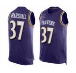 Men's Baltimore Ravens #37 Iman Marshall Elite Purple Player Name & Number Tank Top Football Jersey