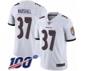 Men's Baltimore Ravens #37 Iman Marshall White Vapor Untouchable Limited Player 100th Season Football Jersey