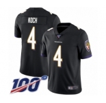 Men's Baltimore Ravens #4 Sam Koch Black Alternate Vapor Untouchable Limited Player 100th Season Football Jersey