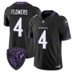 Men's Baltimore Ravens #4 Zay Flowers Black 2026 F.U.S.E. Alternate Vapor Limited Football Stitched Jersey