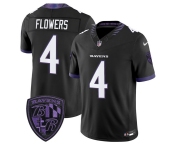 Men's Baltimore Ravens #4 Zay Flowers Black 2026 F.U.S.E. Alternate Vapor Limited Football Stitched Jersey