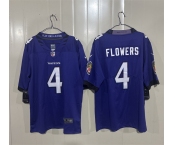 Men's Baltimore Ravens #4 Zay Flowers Purple 2026 Alternate Vapor Limited Football Stitched Jersey