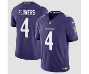 Men's Baltimore Ravens #4 Zay Flowers Purple 2026 F.U.S.E Vapor Stitched Limited Football Jersey