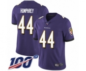 Men's Baltimore Ravens #44 Marlon Humphrey Purple Team Color Vapor Untouchable Limited Player 100th Season Football Jersey