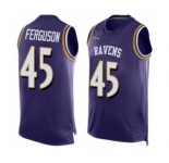 Men's Baltimore Ravens #45 Jaylon Ferguson Limited Purple Player Name & Number Tank Top Football Jersey