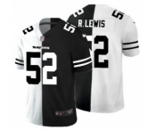 Men's Baltimore Ravens #52 Ray Lewis Black V White Peace Split Vapor Untouchable Limited Football Jersey