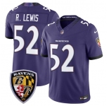 Men's Baltimore Ravens #52 Ray Lewis Purple 2026 F.U.S.E Vapor Limited Football Stitched Jersey