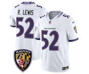 Men's Baltimore Ravens #52 Ray Lewis White 2026 F.U.S.E. Vapor Limited Football Stitched Jersey