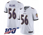 Men's Baltimore Ravens #56 Tim Williams White Vapor Untouchable Limited Player 100th Season Football Jersey