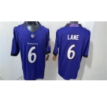 Men's Baltimore Ravens #6 Ja'Kobi Lane Purple 2026 F.U.S.E. Vapor Stitched Limited Football Stitched Jersey