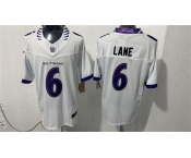 Men's Baltimore Ravens #6 Ja'Kobi Lane White 2026 F.U.S.E. Vapor Stitched Limited Football Stitched Jersey