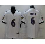 Men's Baltimore Ravens #6 Patrick Queen Nike White Limited Player Jersey