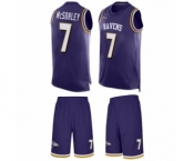 Men's Baltimore Ravens #7 Trace McSorley Limited Purple Tank Top Suit Football Jersey