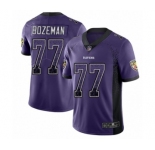 Men's Baltimore Ravens #77 Bradley Bozeman Limited Purple Rush Drift Fashion Football Jersey