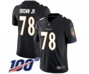 Men's Baltimore Ravens #78 Orlando Brown Jr. Black Alternate Vapor Untouchable Limited Player 100th Season Football Jersey