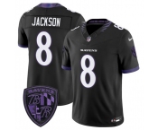 Men's Baltimore Ravens #8 Lamar Jackson Black 2026 F.U.S.E. Alternate Vapor Limited Football Stitched Jersey