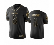 Men's Baltimore Ravens #8 Lamar Jackson Limited Black Golden Edition Football Jersey