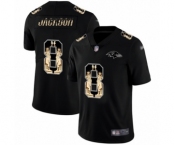 Men's Baltimore Ravens #8 Lamar Jackson Limited Black Statue of Liberty Football Jersey