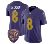 Men's Baltimore Ravens #8 Lamar Jackson Purple 2026 F.U.S.E. Alternate Vapor Limited Football Stitched Jersey