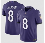Men's Baltimore Ravens #8 Lamar Jackson Purple 2026 F.U.S.E Vapor Stitched Limited Football Jersey