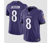Men's Baltimore Ravens #8 Lamar Jackson Purple 2026 F.U.S.E Vapor Stitched Limited Football Jersey
