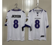 Men's Baltimore Ravens #8 Lamar Jackson White 2026 Alternate Vapor Limited Football Stitched Jersey