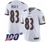 Men's Baltimore Ravens #83 Willie Snead IV White Vapor Untouchable Limited Player 100th Season Football Jersey