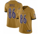 Men's Baltimore Ravens #86 Nick Boyle Limited Gold Inverted Legend Football Jersey