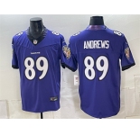 Men's Baltimore Ravens #89 Mark Andrews Purple 2026 F.U.S.E. Vapor Stitched Limited Football Jersey