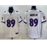 Men's Baltimore Ravens #89 Mark Andrews White 2026 F.U.S.E. Vapor Limited Football Stitched Jersey