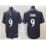 Men's Baltimore Ravens #9 Zion Young Black 2026 F.U.S.E. Vapor Stitched Limited Football Jersey
