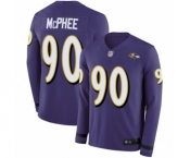 Men's Baltimore Ravens #90 Pernell McPhee Limited Purple Therma Long Sleeve Football Jersey