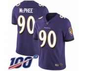 Men's Baltimore Ravens #90 Pernell McPhee Purple Team Color Vapor Untouchable Limited Player 100th Season Football Jersey