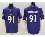 Men's Baltimore Ravens #91 Trey Hendrickson Purple 2026 F.U.S.E. Vapor Limited Football Stitched Jersey