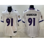 Men's Baltimore Ravens #91 Trey Hendrickson White 2026 F.U.S.E. Vapor Stitched Limited Football Stitched Jersey