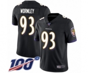 Men's Baltimore Ravens #93 Chris Wormley Black Alternate Vapor Untouchable Limited Player 100th Season Football Jersey