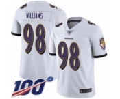 Men's Baltimore Ravens #98 Brandon Williams White Vapor Untouchable Limited Player 100th Season Football Jersey